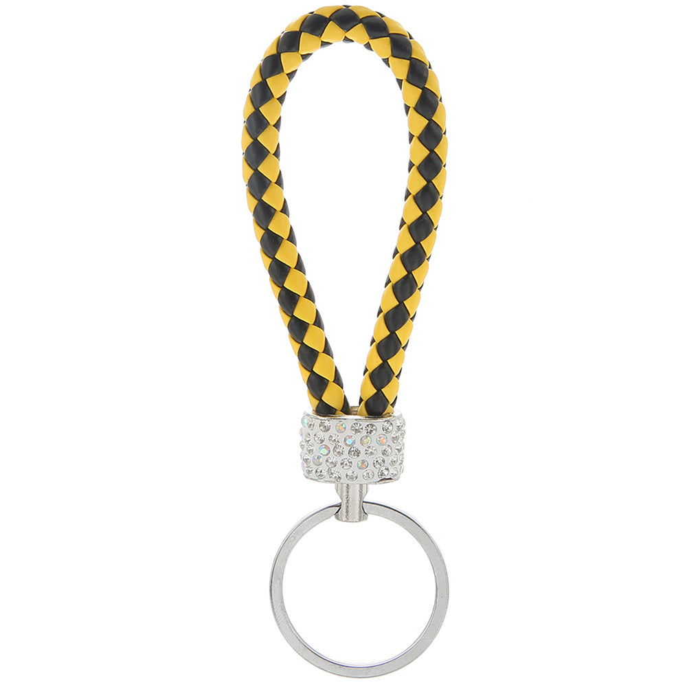 Wholesale Braided Color Leather Rope Keychain